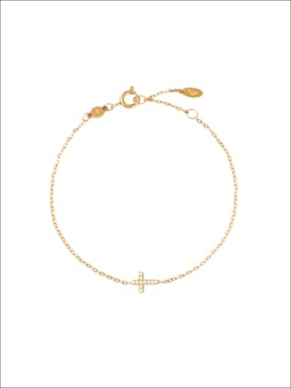 18K Gold Plated Stainless Steel Dainty Cross Link Bracelet Adjustable